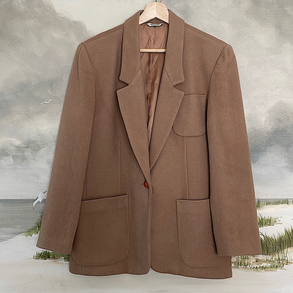 Toffs Vintage Camel Wool Blazer- Womens 9/10